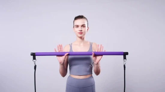 Уникальный портативный набор для йоги, фиолетовый спортивный комплект для упражнений для пилатеса