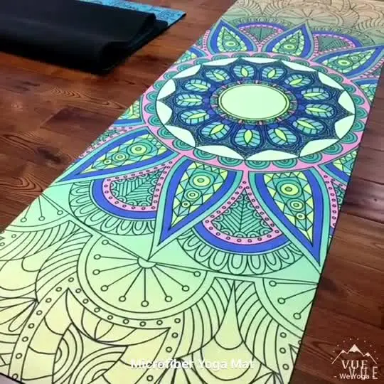 Нескользящий коврик для йоги из веганской замши с логотипом Mandala для спортзала на заказ с УФ-принтом